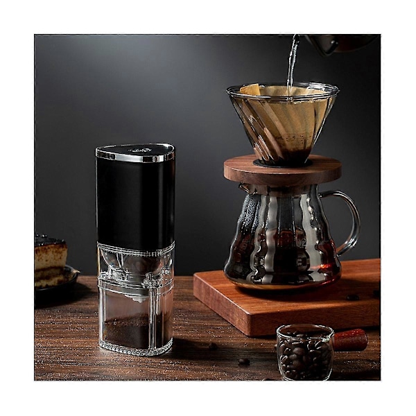 Elektrisk kaffekvern, automatisk konisk kaffebønnekvern med justerbar kvern, bærbar