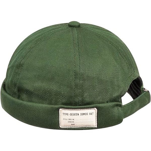 Retro Bomullskeps för Kvinnor och Män, Justerbar Grön Hatt