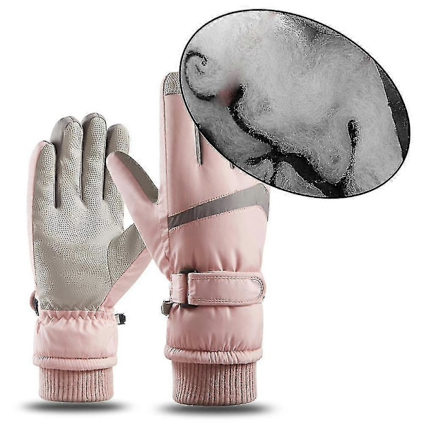 Talvihiihtohanskat miehille ja naisille, ulkoiluun, vedenpitävät, liukumattomat, kosketusnäyttö, S-XL White L