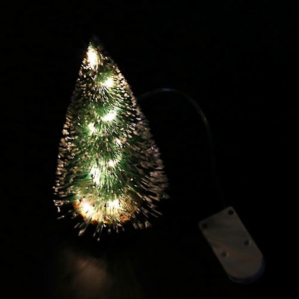 Mini Sedertre Juletre Med LED Lys Fest Lite Furu Hjem Jul Dekor Gave Warm Light