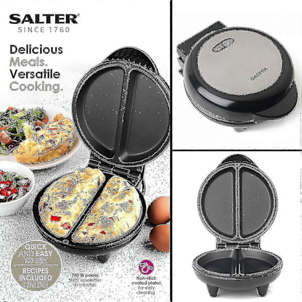 Dubbel Omelettmaskin Dubbel Äggkokare med Non-Stick-plattor, Djup Elektrisk Multikokare, 2-3 Minuters Förvärmning Bättre Val från JJGI