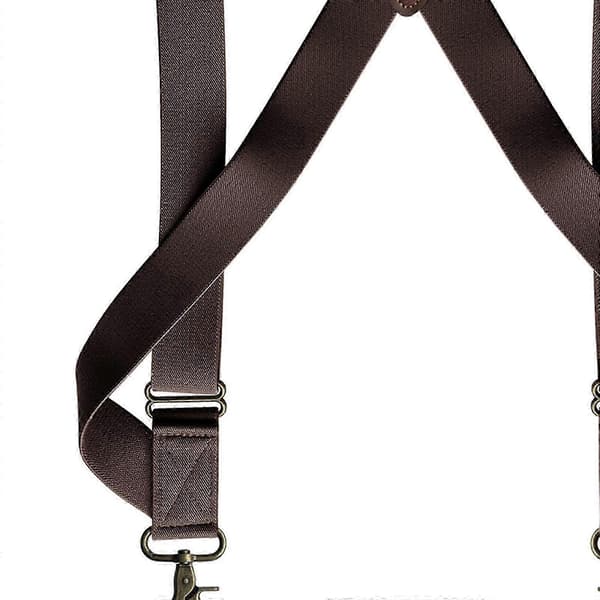 Herre Seler Drejelig Krog X-formet Elastisk 1.4\" Bred Justerbare Seler Coffee