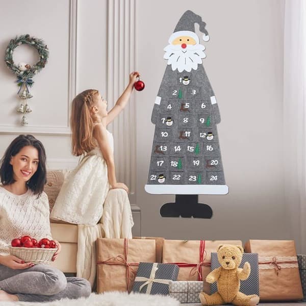 Julekalender, stofjulekalender, 24 filttasker til at fylde, julekalender, julekalender