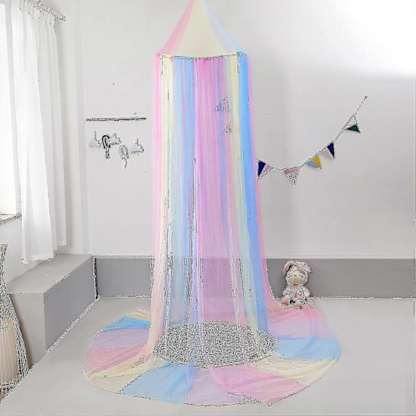 Sengehimmel med lys Sengehimmelgardiner til piger Toddler Sengehimmel til piger tao Rainbow