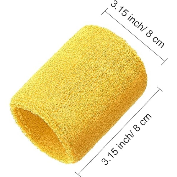 6-pack sportarmband Absorberande svettband för basket, sport fluorescent yellow