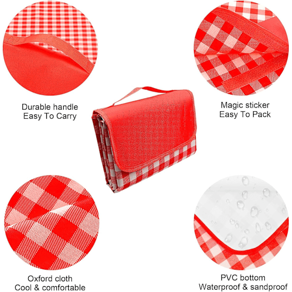 Picknickfilt för utomhusbruk 150 x 100 cm