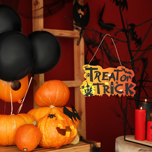 Halloween-koristeet, Halloween-puinen riippuva kyltti Kurpitsa-keskipisteet Boo-koriste juhliin ja illalliseen Trick or treat