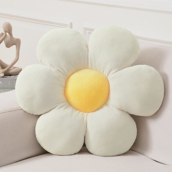 Blomsterpute, blomsterformet putepute, plysj setepute, gulvputer, dekorative seteputer til hjemmet Yellow