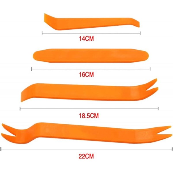 4-PAK Værktøj Bilpanel Fjernelse Orange
