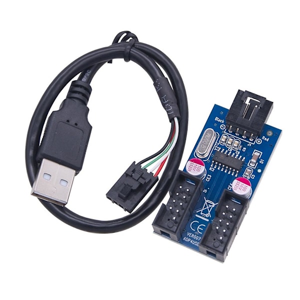 USB 2.0 -uros - 2 -uros USB 9-nastainen sisäinen kaapeli 9-nastainen liitinsovitin USB2.0