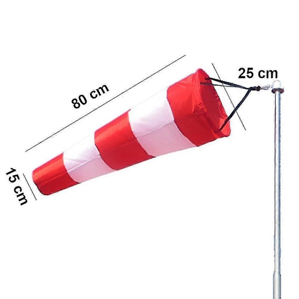 2 kpl Säähaukka Ulkokäyttöön Rip-stop Tuulensukka Pyörivä Tuulensukka Ulkoinen Anemometri Paketti-hy Red and white color