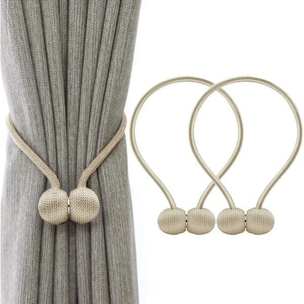 Curtain Tiebacks Magnetic Clips Home Office Decorative Curtain Woven Holder 2-Pack