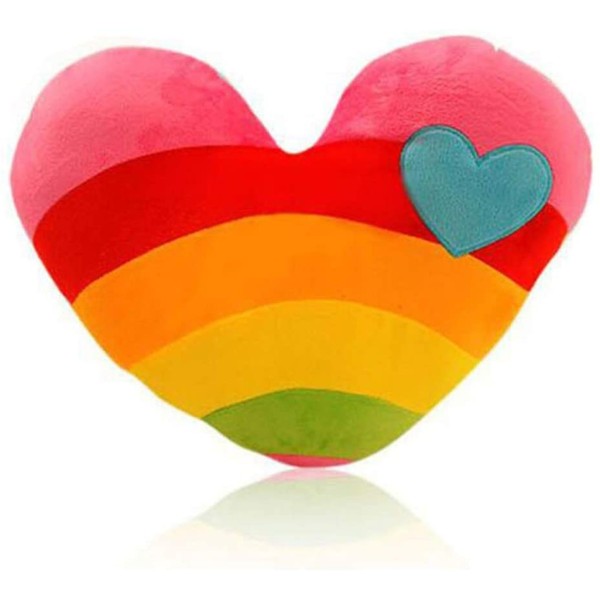 Hjärtformad plyschkudde 38 cm hjärtformad kudde söt plysch dekorativ kudde hjärtformad presentkudde par färgglad (hjärta) style 1