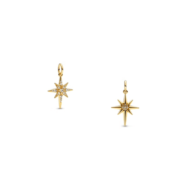 Pandora Sparkling Wishing Star Charm, Gullfarget Trippel Lag Design