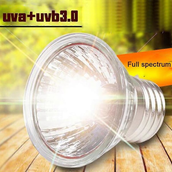Reptil Lampe med UVB + UVA, Clip-on Keramisk Holder til Skildpadde Solbadning og Opvarmning, Firben Belysning Black A1