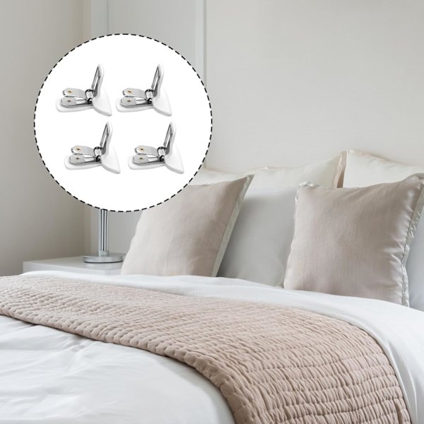 4 stk Dyneclips for Dynetøy, Skummetall Teppedybber Sterk Hold Dynetrekk Clips Forhindrer Skiftende Sengetøy Tilbehør Rask Installasjon
