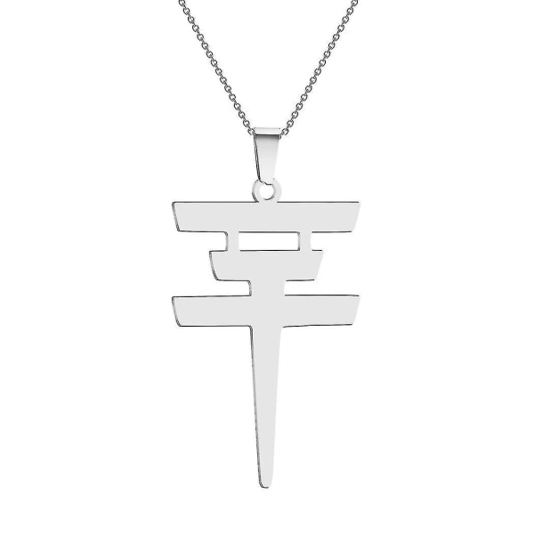 Cxwind Tokio Hotel Halskæde i Rustfrit Stål Tokio Hotel Pendul Logo Bill Kaulitz Logo Symbol Halskæde Kb Sølv