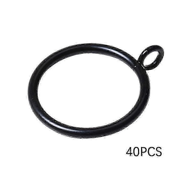38 mm metalgardinringe med øje til køkken og soveværelse 40pcs Black