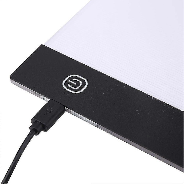 A5 LED Tegnebrett, LED Lysbrett A5 LED Lysbord Ultratynne LED Lysbokser, A5 LED Kopibrett, Fargeleggingsbrett, Skissebrett, Med USB-kabel, For Sten