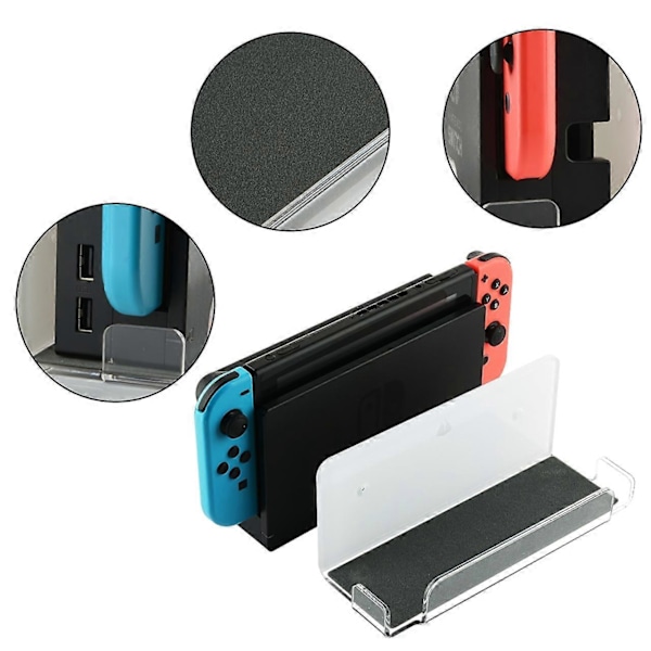 Flytande Väggmonterad Hylla Akrylhållare för Nintendo Switch Docka Multicolor, Transparent Style B