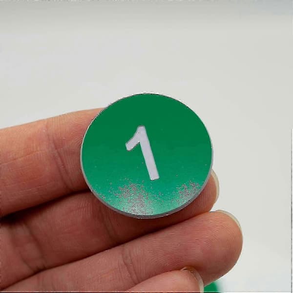 Graverte nummerlapper i plast for nøkkelidentifikasjon Green 1-200