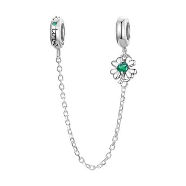 Säkerhetskedja med klämma för Pandora Armband i Sterling Silver Alla Hjärtans Dag Halloween Julberlock Kärlek Kors Blomma Säkerhetskedja för Kvinnor