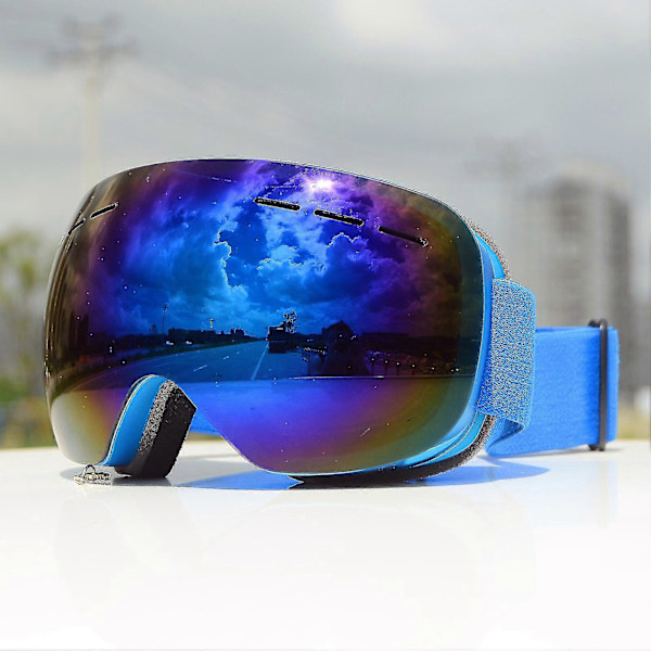 1 Set Snö Skidglasögon Dubbla Lager UV-skydd Justerbar Rem Vinter Anti-dimma Snö Skidglasögon För Utomhusbruk 5
