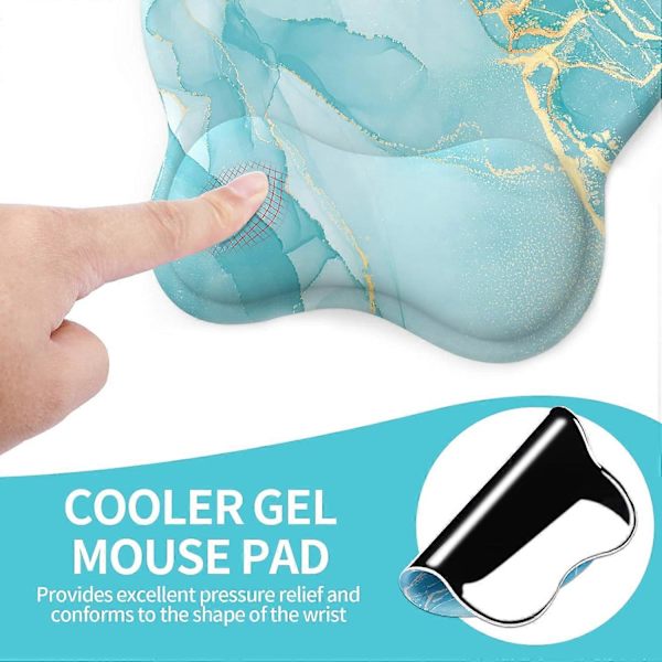 Musemåtte med håndledsstøtte, Ergonomisk gel musemåtte, Musehåndledsstøtte med skridsikker base til hjemmekontorcomputer (Style 3)