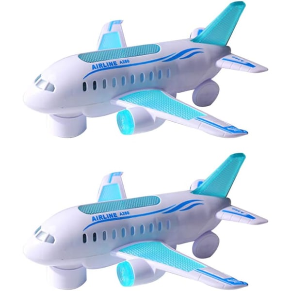 2st flygplansmodell Elektrisk planmodell med ljus och ljud Musikalisk pedagogisk leksak för barn Barn Pojkar (utan batteri, olika färger)