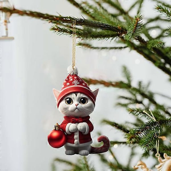 Tecknad Söt Katt 2023 Julgransprydnader Hängande Dekoration Gåva Jul Hängande Träd Personlig Hänge Festtillbehör D4