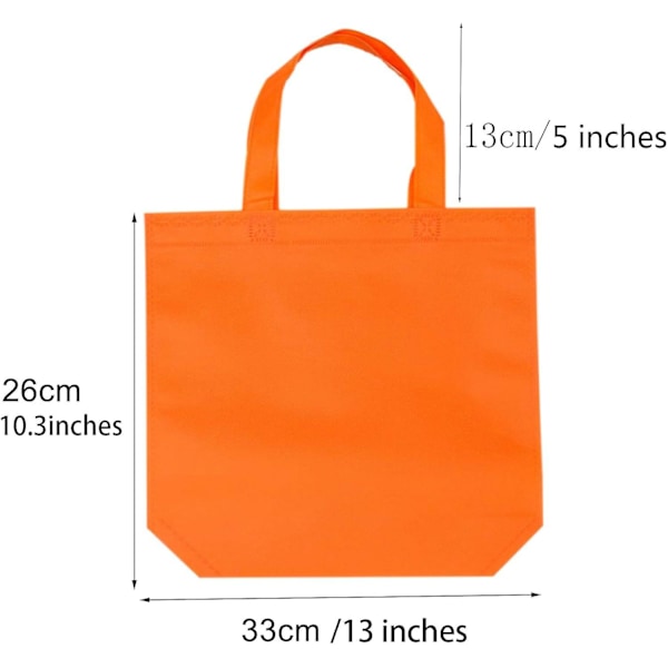 24 stk. ikke-vævede poser - 33 x 26,2 cm genanvendelige festgaveposer, slikposer, indkøbsposer, vaskbar mulepose med håndtag til festgaver (6 farver)