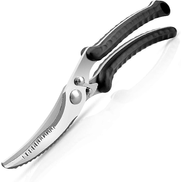 Køkken Saks Heavy Duty, skarpe store rustfrit stål fjerkræsaks Professionel Multifunktionel Metal Fjerkræsaks til kød, urter, mad, fisk, knogle
