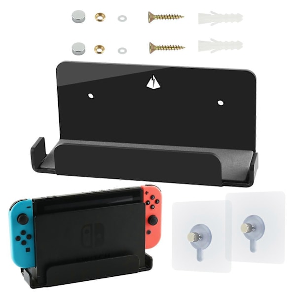 Flytande Väggmonterad Hylla Akrylhållare för Nintendo Switch Docka Multicolor, Black Style A