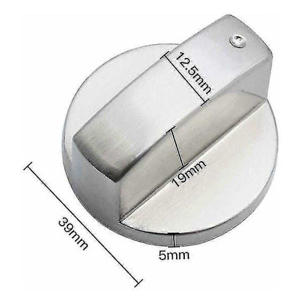 6 Stykker Universelle Metall Kontrollknapper Gasskomfyrknapp 6mm Universelle Kontrollknapper Komfyrknapp for Gasskomfyr Komfyr Ovn Platetopp