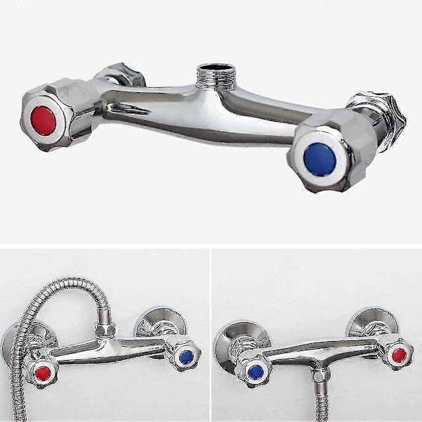 Duschblandare Badrum, Duschblandare Badrum Backflow Anti, Mässingsventil Dubbel Utlopp Krom Finish