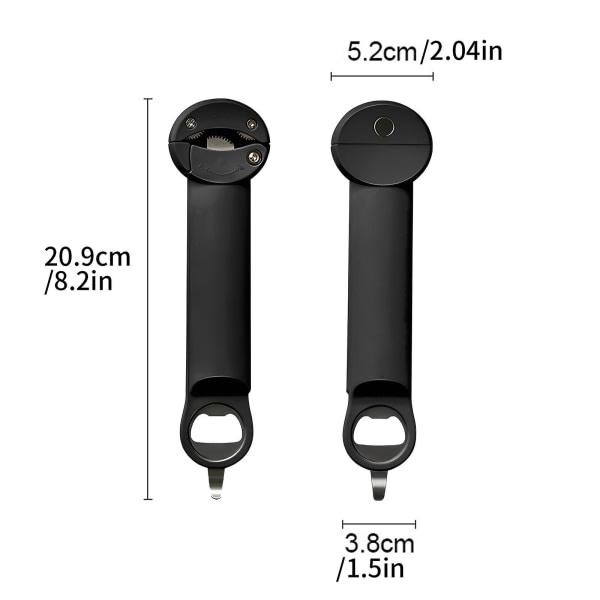 Retractable pullon avaaja säädettävä monitoiminen ruostumaton teräs tölkinavaaja seinään kiinnitettävä pullonavaaja Black