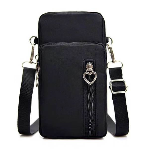 Dames Mobilveske Lommebok Skulderveske Crossbody Svart