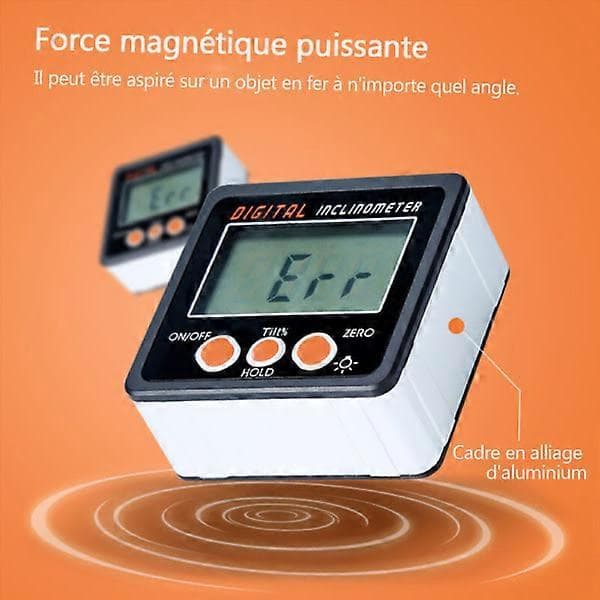 Digital inklinometer, 0-360, magnetisk base