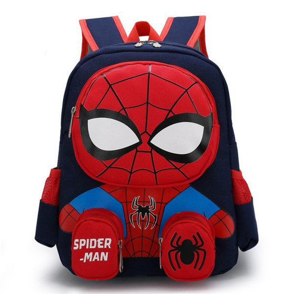 Ny barnryggsäck tecknad söt ryggsäck dagis pojke och flicka baby liten ryggsäck spindelman mörkblå spider man dark blue