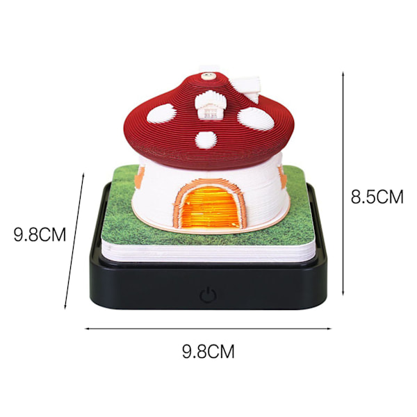 2024 Kalender Notatblokk Med Lys Interessant Formet 3d Kalender Notisblokk For Familie Venn Nabo Gave Mushroom House Red