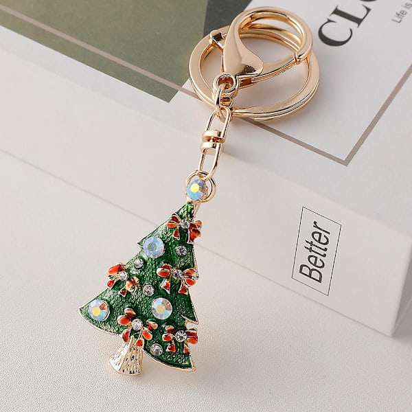 Rhinestone nøglering Juletræ nøglering pung charme vedhæng nøglering Julegave til pige kvinde damer