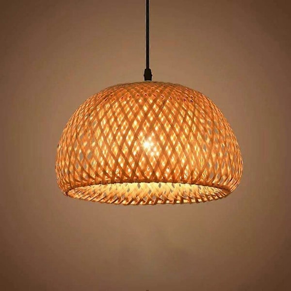 Belysning Rattan Lampe Håndlavet Bambus Lysekrone Retro Cafe Bar Lounge til Have Restaurant Soveværelse