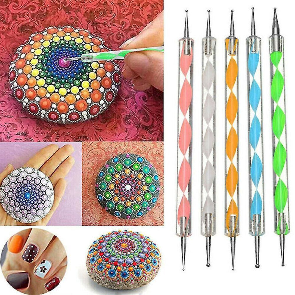 13 stk Mandala Dotting Verktøy Maleri Stein Dot Kit Stein Steinsmaling Penn