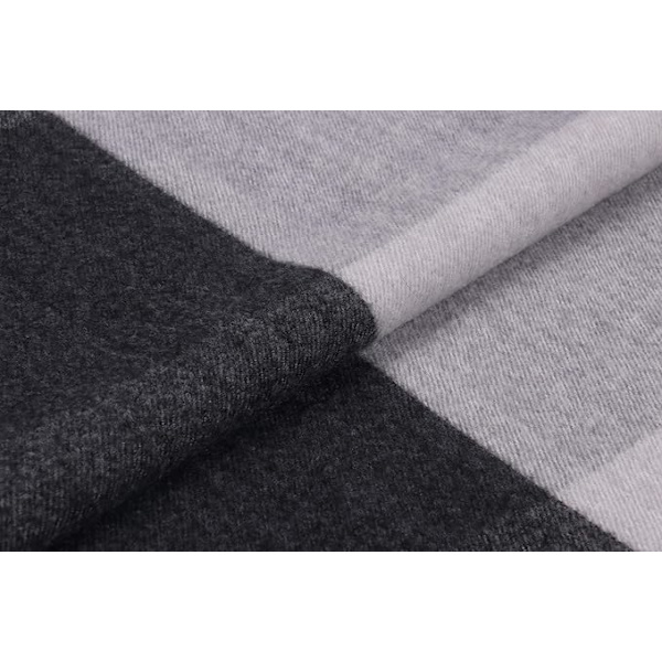Blødt Kæmpe Cashmere Uld Sjal til Kvinder - Pashmina, Tørklæde og Wrap - Varmt Tørklæde Tæppe Black&grey