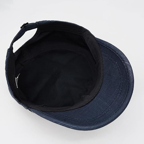 Unisex Cadet Armeijan Lippis Säädettävä Litteä Huippu Lippis Pesty Puuvilla Sotilas Hattu Baseball Lippis Navy