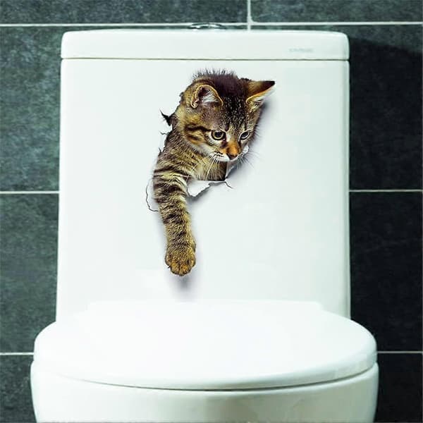 Söta 3D Katt Väggdekaler 3-pack Väggdekaler Flickor Pojkar Sovrum Vardagsrum Väggdekor Cat 1