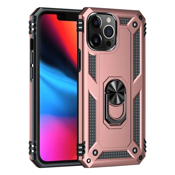 iPhone 14 Pro -kotelo Hybrid Armor Ring ruusukulta