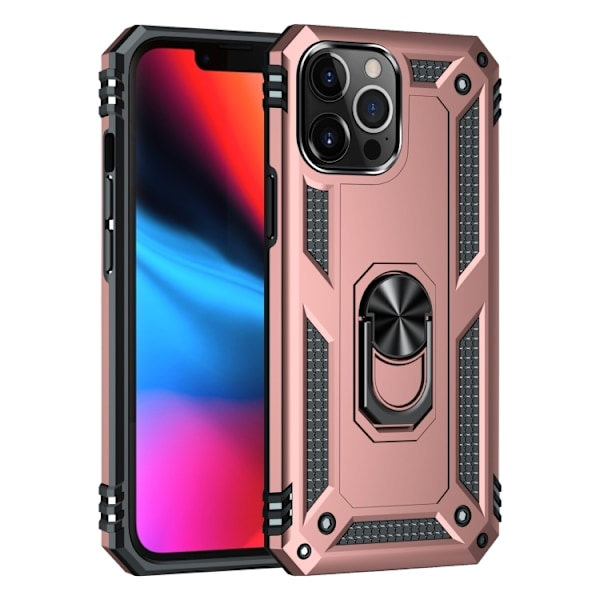iPhone 14 Pro Skal Hybrid Armor Ring Roséguld