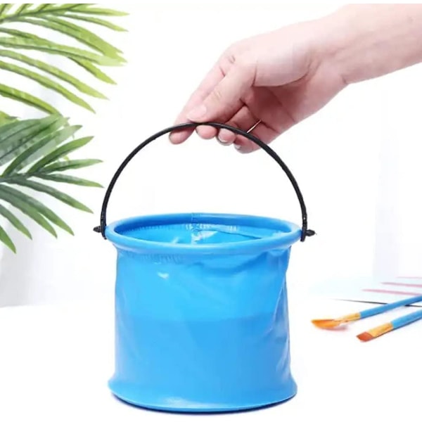 1,5l Vikbar Hink Mini Vikbar Vattenbehållare Multifunktionell Lätt Vikbar Vattenhink Blue