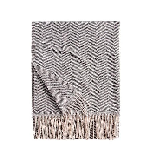 Ensfarget Bølge Lett Stripet Nytt Skjerf Dame Vinter Frisk Søt Macaron Monokrom Mellomlang Light gray 70*180cm